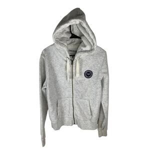 Soulcal & Co Kids Grey Zip-Up Hoodie Size 12 With Drawstrings & Patch Logo